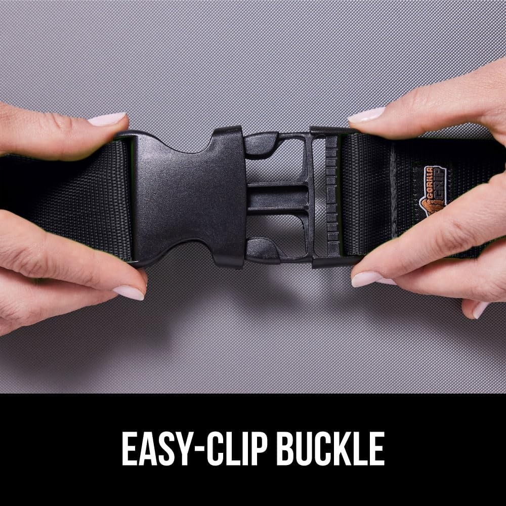 image:imageGORILLA GRIP Heavy Duty Adjustable Luggage Straps for Suitcases Easy to Identify Travel Belt Connector Holds Suitcase Together Extends Life of Bag Strap Connects Two Bags Accessories 2 Pack GreenBlack
