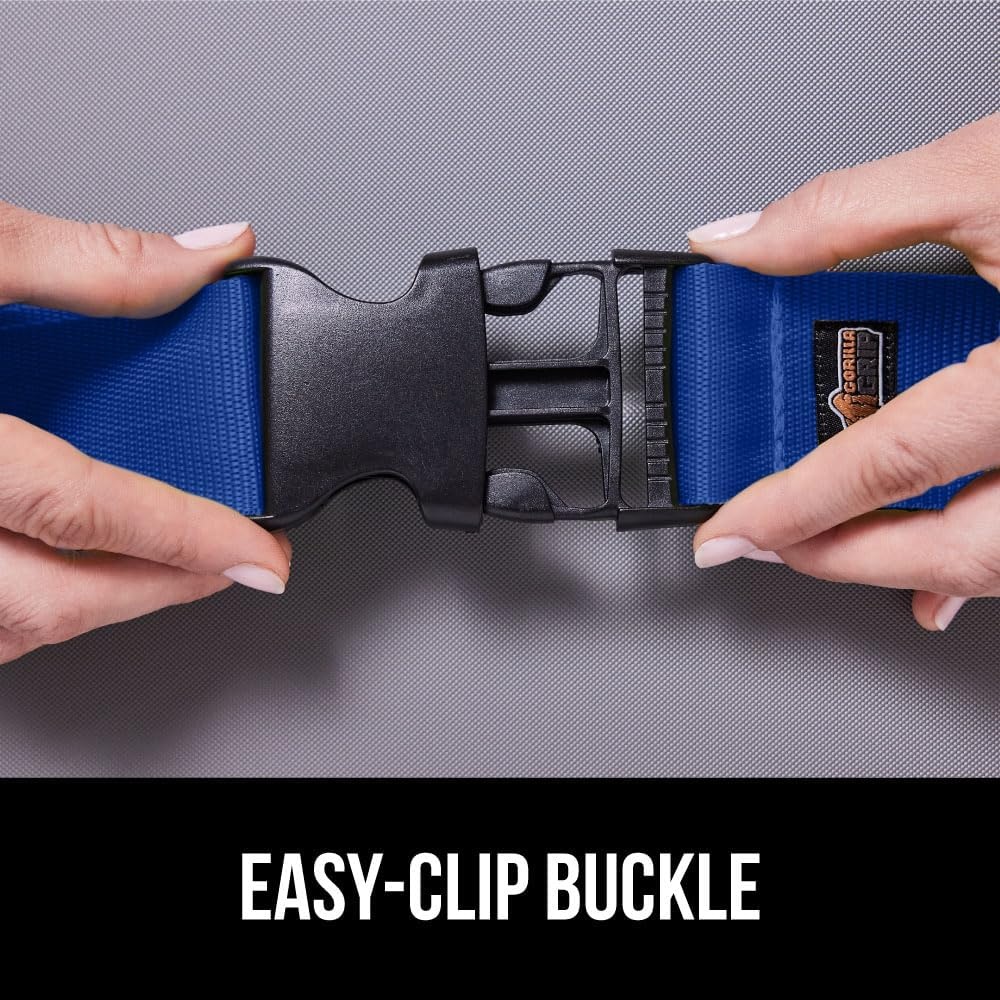 image:imageGORILLA GRIP Heavy Duty Adjustable Luggage Straps for Suitcases Easy to Identify Travel Belt Connector Holds Suitcase Together Extends Life of Bag Strap Connects Two Bags Accessories 2 Pack GreenBlue