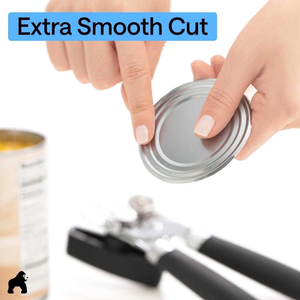 image:imageGORILLA GRIP Heavy Duty Stainless Steel Smooth Edge Manual Can Opener and Bottle Openers US Designed Comfortable Handle Oversized Handheld Turn Knob Multifunctional Kitchen Tool BlackBlack