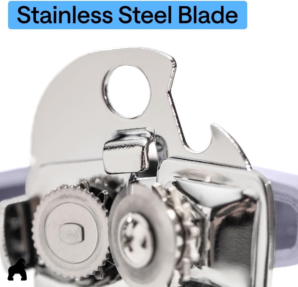 image:imageGORILLA GRIP Heavy Duty Stainless Steel Smooth Edge Manual Can Opener and Bottle Openers US Designed Comfortable Handle Oversized Handheld Turn Knob Multifunctional Kitchen Tool BlackLavender