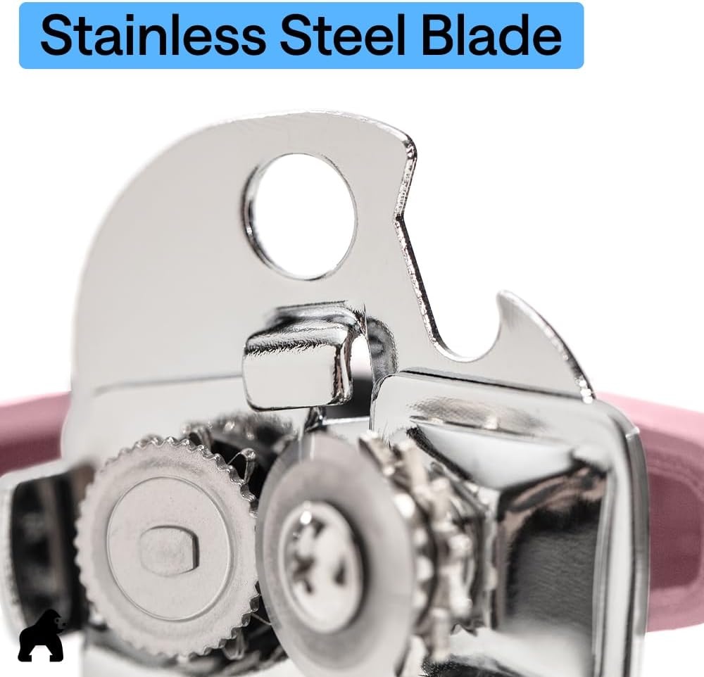 image:imageGORILLA GRIP Heavy Duty Stainless Steel Smooth Edge Manual Can Opener and Bottle Openers US Designed Comfortable Handle Oversized Handheld Turn Knob Multifunctional Kitchen Tool BlackPink