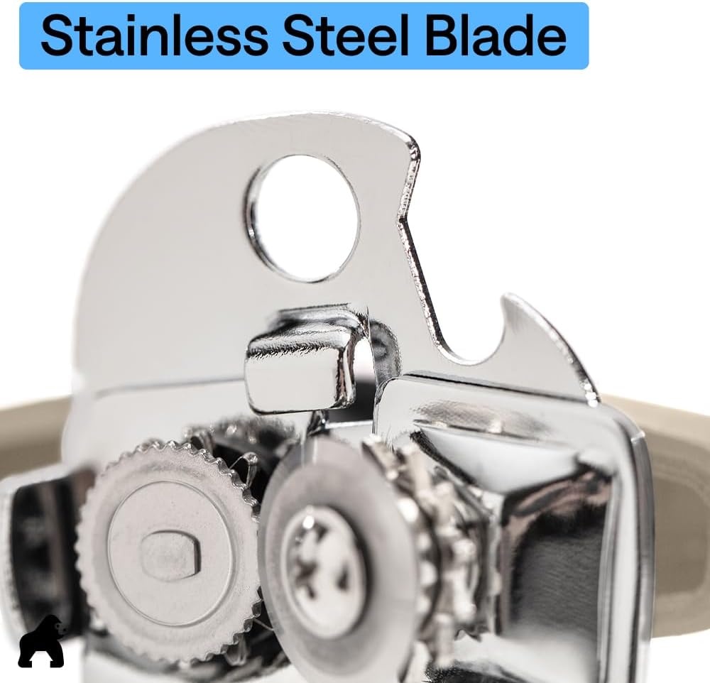image:imageGORILLA GRIP Heavy Duty Stainless Steel Smooth Edge Manual Can Opener and Bottle Openers US Designed Comfortable Handle Oversized Handheld Turn Knob Multifunctional Kitchen Tool BlackAlmond