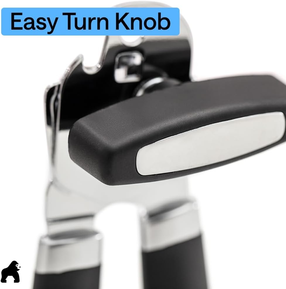 image:imageGORILLA GRIP Heavy Duty Stainless Steel Smooth Edge Manual Can Opener and Bottle Openers US Designed Comfortable Handle Oversized Handheld Turn Knob Multifunctional Kitchen Tool BlackBlack