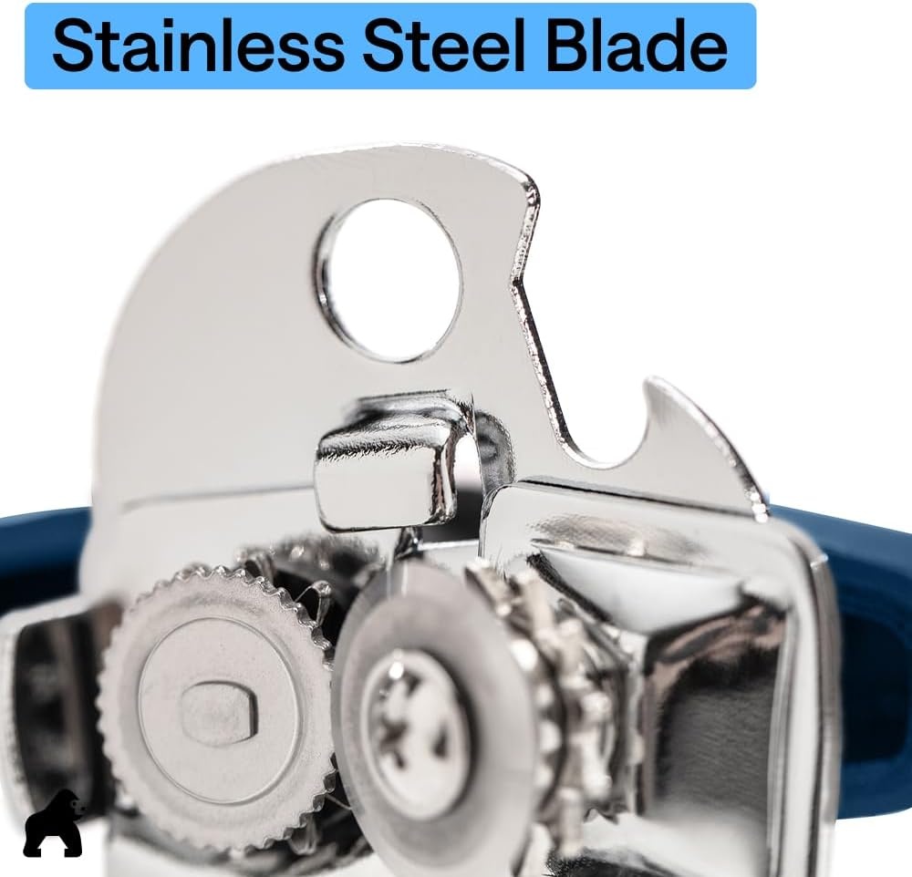 image:imageGORILLA GRIP Heavy Duty Stainless Steel Smooth Edge Manual Can Opener and Bottle Openers US Designed Comfortable Handle Oversized Handheld Turn Knob Multifunctional Kitchen Tool BlackBlue