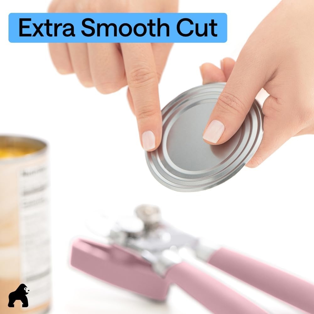 image:imageGORILLA GRIP Heavy Duty Stainless Steel Smooth Edge Manual Can Opener and Bottle Openers US Designed Comfortable Handle Oversized Handheld Turn Knob Multifunctional Kitchen Tool BlackPink