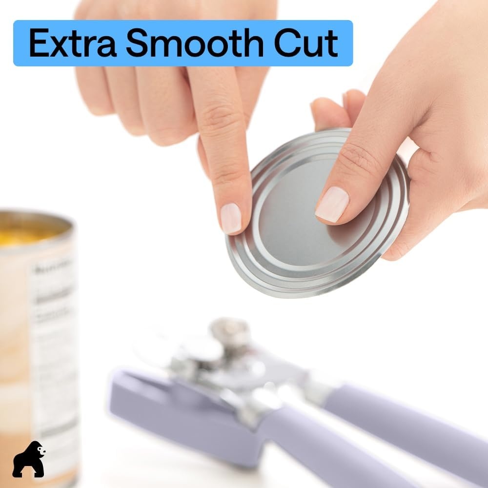image:imageGORILLA GRIP Heavy Duty Stainless Steel Smooth Edge Manual Can Opener and Bottle Openers US Designed Comfortable Handle Oversized Handheld Turn Knob Multifunctional Kitchen Tool BlackLavender