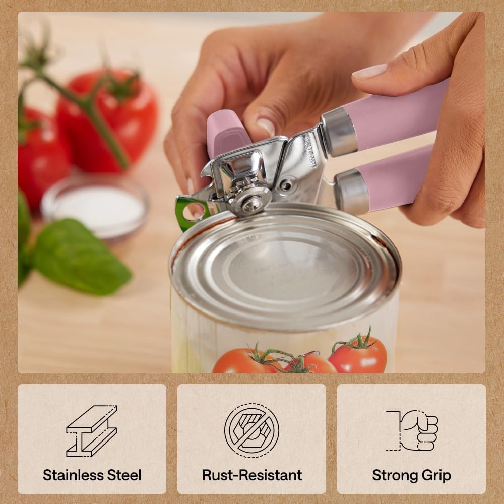 image:imageGORILLA GRIP Heavy Duty Stainless Steel Smooth Edge Manual Can Opener and Bottle Openers US Designed Comfortable Handle Oversized Handheld Turn Knob Multifunctional Kitchen Tool BlackPink