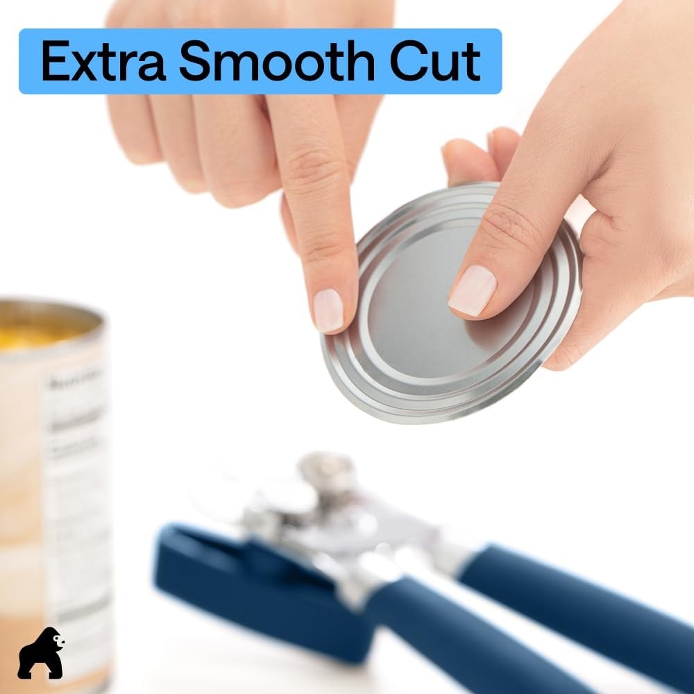 image:imageGORILLA GRIP Heavy Duty Stainless Steel Smooth Edge Manual Can Opener and Bottle Openers US Designed Comfortable Handle Oversized Handheld Turn Knob Multifunctional Kitchen Tool BlackBlue