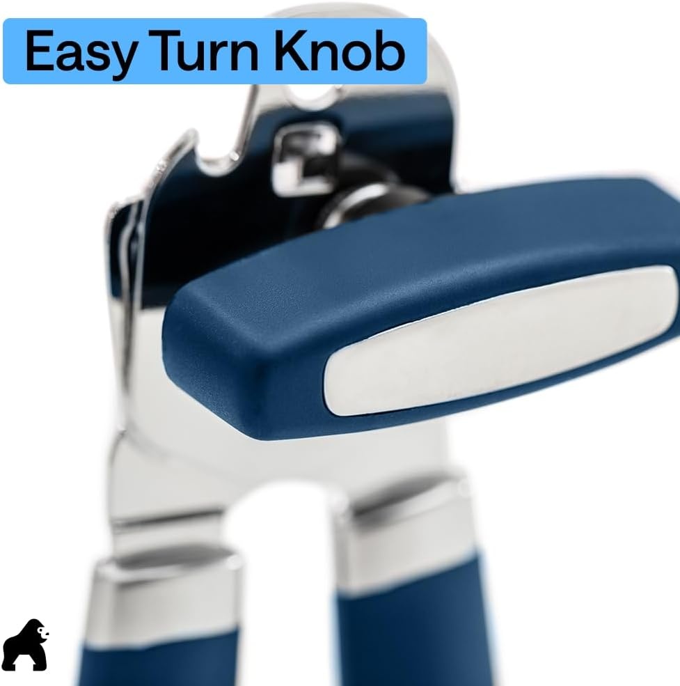 image:imageGORILLA GRIP Heavy Duty Stainless Steel Smooth Edge Manual Can Opener and Bottle Openers US Designed Comfortable Handle Oversized Handheld Turn Knob Multifunctional Kitchen Tool BlackBlue