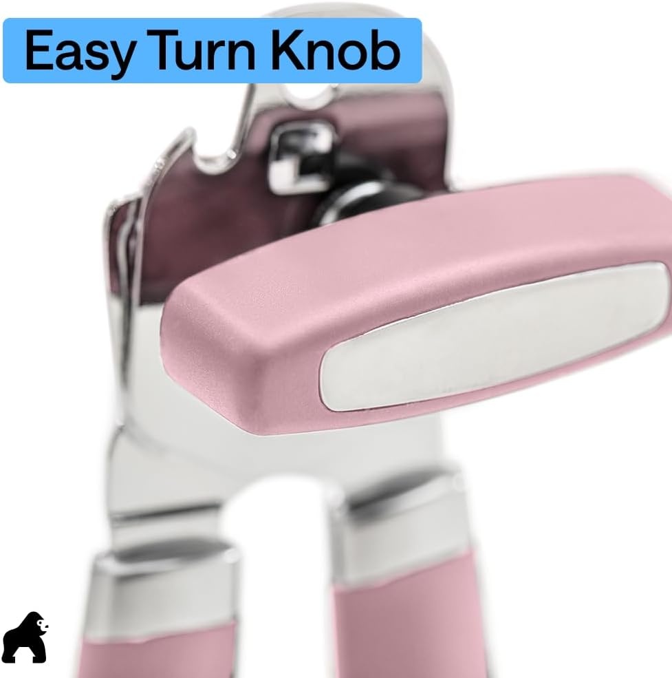 image:imageGORILLA GRIP Heavy Duty Stainless Steel Smooth Edge Manual Can Opener and Bottle Openers US Designed Comfortable Handle Oversized Handheld Turn Knob Multifunctional Kitchen Tool BlackPink