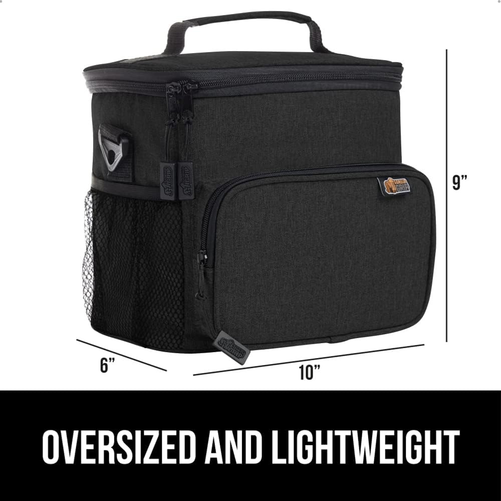image:imageGORILLA GRIP Insulated Lunch Box Bag for Women Men15L Leakproof XL Reusable Soft Cooler Bags Multiple Compartments Mesh Pockets and Adjustable Strap Food Tote Keeps Drinks Cold 13x9 BlackBlack
