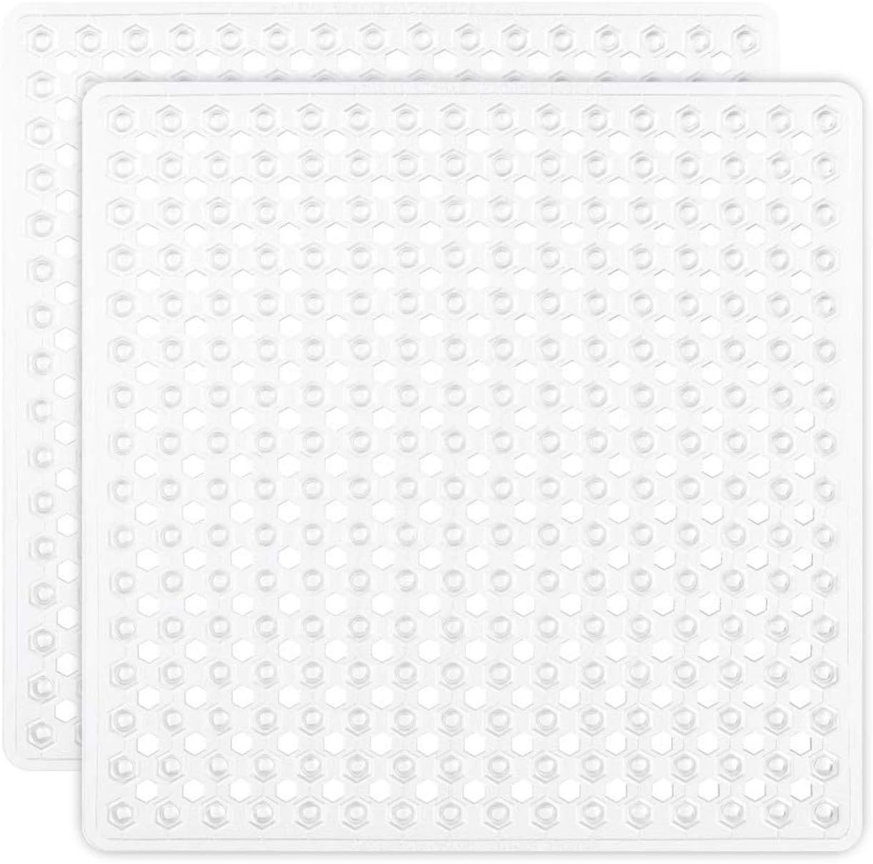 image:imageGORILLA GRIP Patented Bath Tub Shower Mat Machine Washable Bathtub Floor Liner Mats Suction Cups and Drain Holes to Keep Tubs Clean Soft on Feet Bathroom Essentials 35x16 Inch ClearWhite Opaque