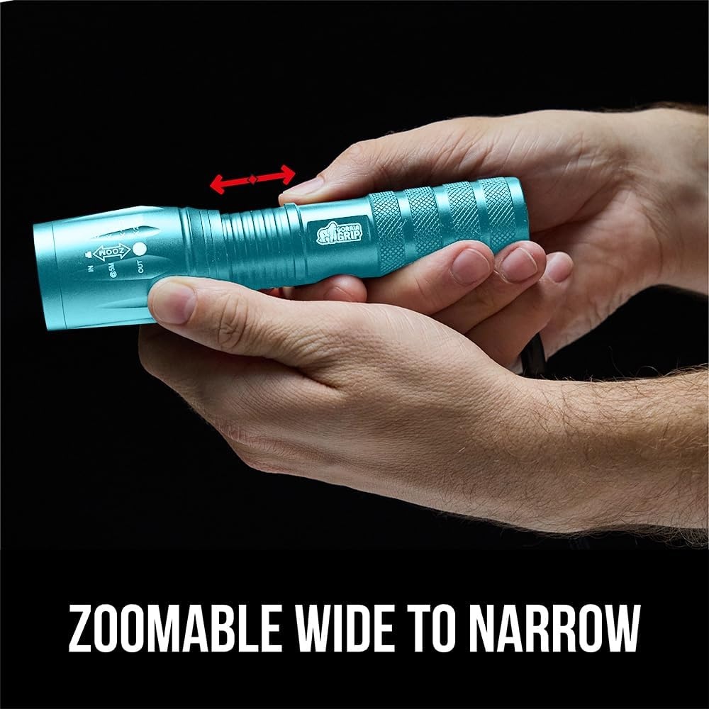 image:imageGORILLA GRIP Powerful LED Tactical Flashlight 750 FT High Lumens 5 Adjustable Modes Water Resistant Ultra Bright Zoom Flashlights Small Mini Flash Light Camping Night Dog Walking TurquoiseTurquoise