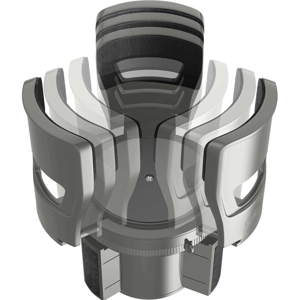 image:imageGORILLA GRIP Patent Pending Adjustable Car Cup Holder Expander Keeps Water Bottle Secure Expands to Fit 18 to 48 oz Large Bottles Yeti Owala Stanley with Handle Coffee Mug Insert for Cars BlackGray