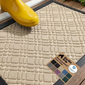 image:imageGORILLA GRIP 100 Waterproof AllSeason WeatherMAX Doormat US Designed Natural Rubber Stain Fade Resistant Low Profile Indoor Outdoor Door Mats Easy Clean 29x17 Gray DiamondModern Latte