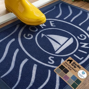image:imageGORILLA GRIP 100 Waterproof AllSeason WeatherMAX Doormat US Designed Natural Rubber Stain Fade Resistant Low Profile Indoor Outdoor Door Mats Easy Clean 29x17 Gray DiamondBlue Gone Sailing