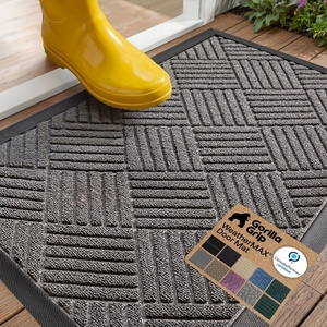 image:imageGORILLA GRIP 100 Waterproof AllSeason WeatherMAX Doormat US Designed Natural Rubber Stain Fade Resistant Low Profile Indoor Outdoor Door Mats Easy Clean 29x17 Gray DiamondGray Diamond