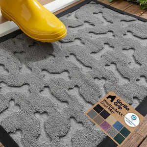 image:imageGORILLA GRIP 100 Waterproof AllSeason WeatherMAX Doormat US Designed Natural Rubber Stain Fade Resistant Low Profile Indoor Outdoor Door Mats Easy Clean 29x17 Gray DiamondLight Gray Bones