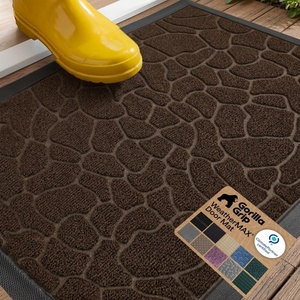 image:imageGORILLA GRIP 100 Waterproof AllSeason WeatherMAX Doormat US Designed Natural Rubber Stain Fade Resistant Low Profile Indoor Outdoor Door Mats Easy Clean 29x17 Gray DiamondDark Brown Pebble