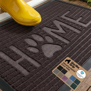 image:imageGORILLA GRIP 100 Waterproof AllSeason WeatherMAX Doormat US Designed Natural Rubber Stain Fade Resistant Low Profile Indoor Outdoor Door Mats Easy Clean 29x17 Gray DiamondEspresso Home Paw