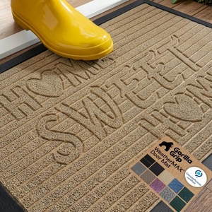 image:imageGORILLA GRIP 100 Waterproof AllSeason WeatherMAX Doormat US Designed Natural Rubber Stain Fade Resistant Low Profile Indoor Outdoor Door Mats Easy Clean 29x17 Gray DiamondAlmond Home Sweet Home