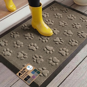 image:imageGORILLA GRIP 100 Waterproof AllSeason WeatherMAX Doormat US Designed Natural Rubber Stain Fade Resistant Low Profile Indoor Outdoor Door Mats Easy Clean 29x17 Gray DiamondTan Pawprints