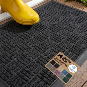 image:imageGORILLA GRIP 100 Waterproof AllSeason WeatherMAX Doormat US Designed Natural Rubber Stain Fade Resistant Low Profile Indoor Outdoor Door Mats Easy Clean 29x17 Gray DiamondBlack Maze