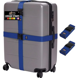 image:imageGORILLA GRIP Heavy Duty Adjustable Luggage Straps for Suitcases Easy to Identify Travel Belt Connector Holds Suitcase Together Extends Life of Bag Strap Connects Two Bags Accessories 2 Pack GreenBlue