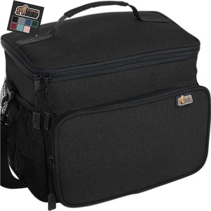 image:imageGORILLA GRIP Insulated Lunch Box Bag for Women Men15L Leakproof XL Reusable Soft Cooler Bags Multiple Compartments Mesh Pockets and Adjustable Strap Food Tote Keeps Drinks Cold 13x9 BlackBlack
