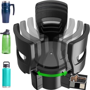 image:imageGORILLA GRIP Patent Pending Adjustable Car Cup Holder Expander Keeps Water Bottle Secure Expands to Fit 18 to 48 oz Large Bottles Yeti Owala Stanley with Handle Coffee Mug Insert for Cars BlackBlack