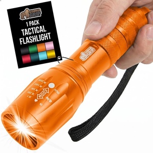 image:imageGORILLA GRIP Powerful LED Tactical Flashlight 750 FT High Lumens 5 Adjustable Modes Water Resistant Ultra Bright Zoom Flashlights Small Mini Flash Light Camping Night Dog Walking TurquoiseOrange