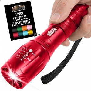 image:imageGORILLA GRIP Powerful LED Tactical Flashlight 750 FT High Lumens 5 Adjustable Modes Water Resistant Ultra Bright Zoom Flashlights Small Mini Flash Light Camping Night Dog Walking TurquoiseRed