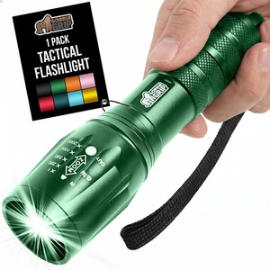 image:imageGORILLA GRIP Powerful LED Tactical Flashlight 750 FT High Lumens 5 Adjustable Modes Water Resistant Ultra Bright Zoom Flashlights Small Mini Flash Light Camping Night Dog Walking TurquoiseHunter Green