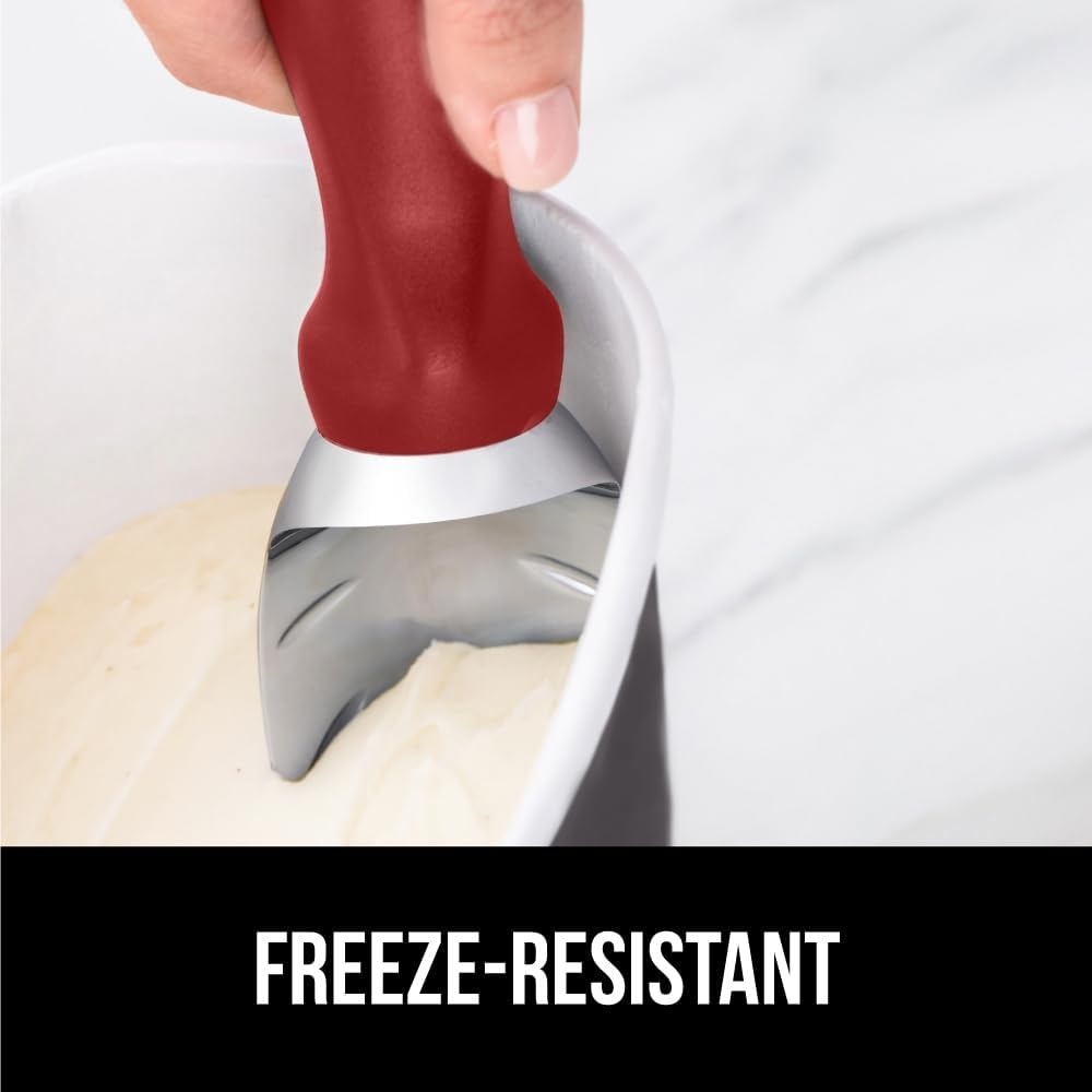 image:imageGORILLA GRIP Heavy Duty Ice Cream Scoop BPAFree Dishwasher Safe Comfortable Zinc Alloy Handle Professional Scooper for Hard Gelato Sorbet Cookie Dough Melon Round Cones Kitchen Tool BlueRed