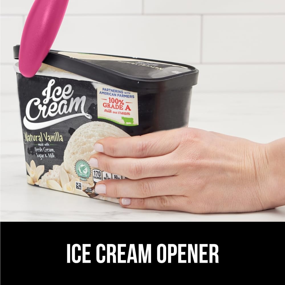 image:imageGORILLA GRIP Heavy Duty Ice Cream Scoop BPAFree Dishwasher Safe Comfortable Zinc Alloy Handle Professional Scooper for Hard Gelato Sorbet Cookie Dough Melon Round Cones Kitchen Tool BlueHot Pink