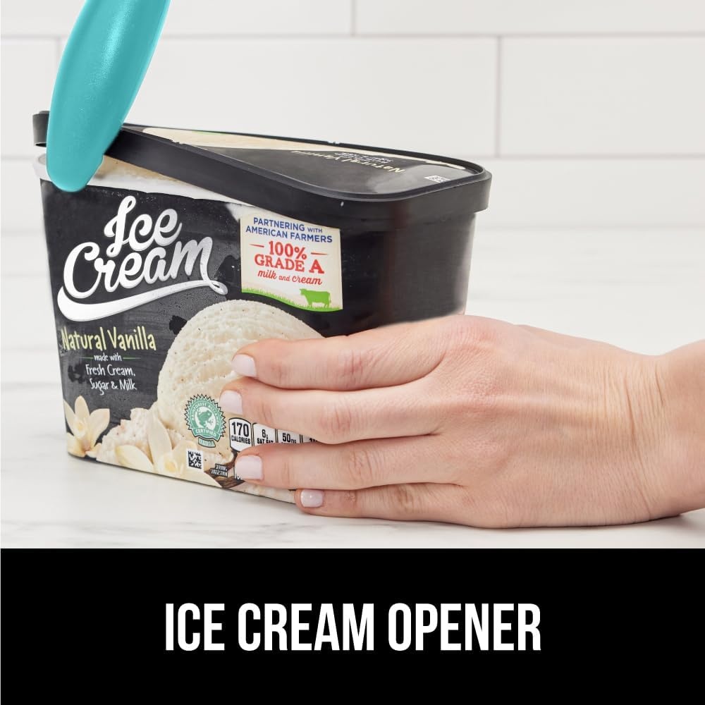 image:imageGORILLA GRIP Heavy Duty Ice Cream Scoop BPAFree Dishwasher Safe Comfortable Zinc Alloy Handle Professional Scooper for Hard Gelato Sorbet Cookie Dough Melon Round Cones Kitchen Tool BlueTurquoise