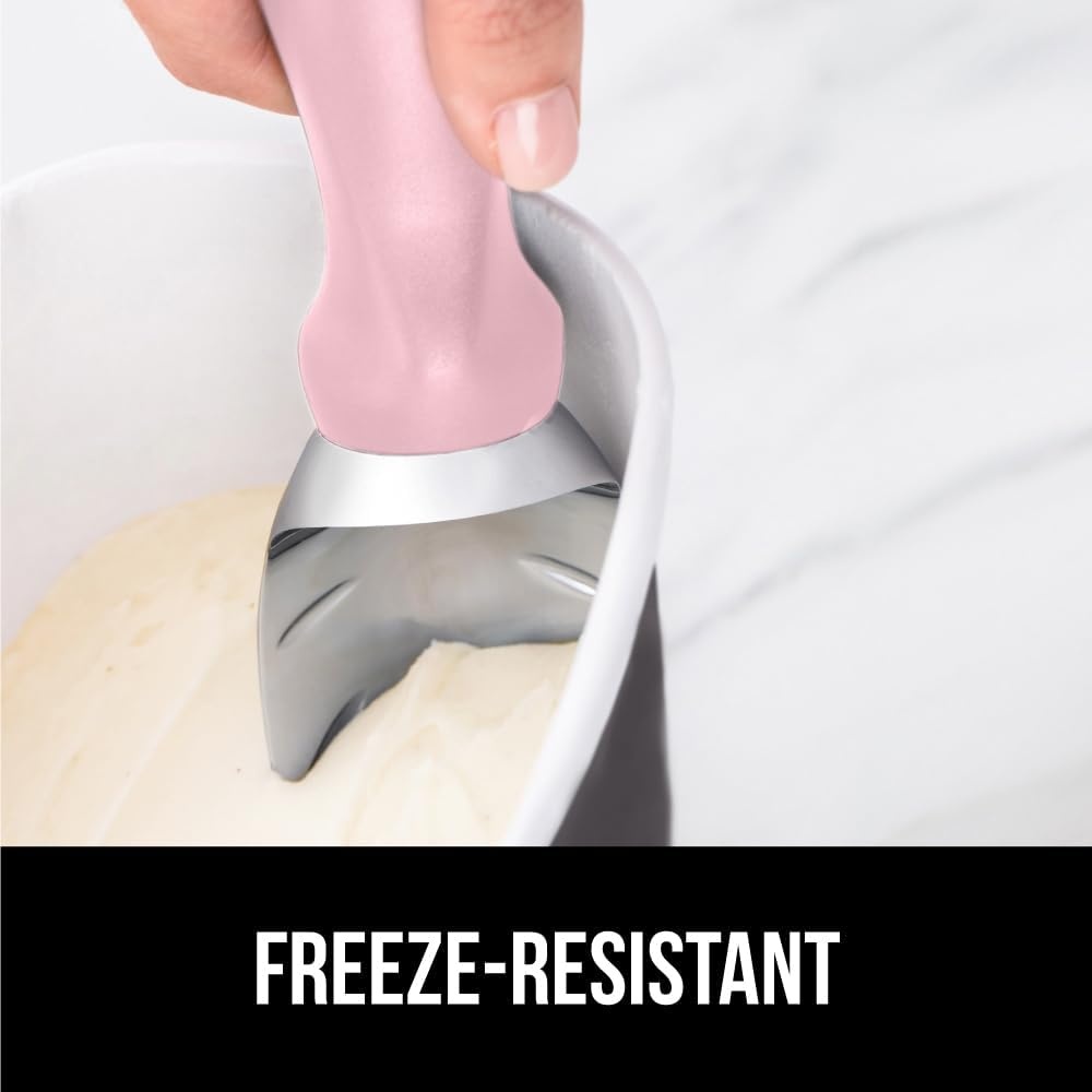 image:imageGORILLA GRIP Heavy Duty Ice Cream Scoop BPAFree Dishwasher Safe Comfortable Zinc Alloy Handle Professional Scooper for Hard Gelato Sorbet Cookie Dough Melon Round Cones Kitchen Tool BluePink