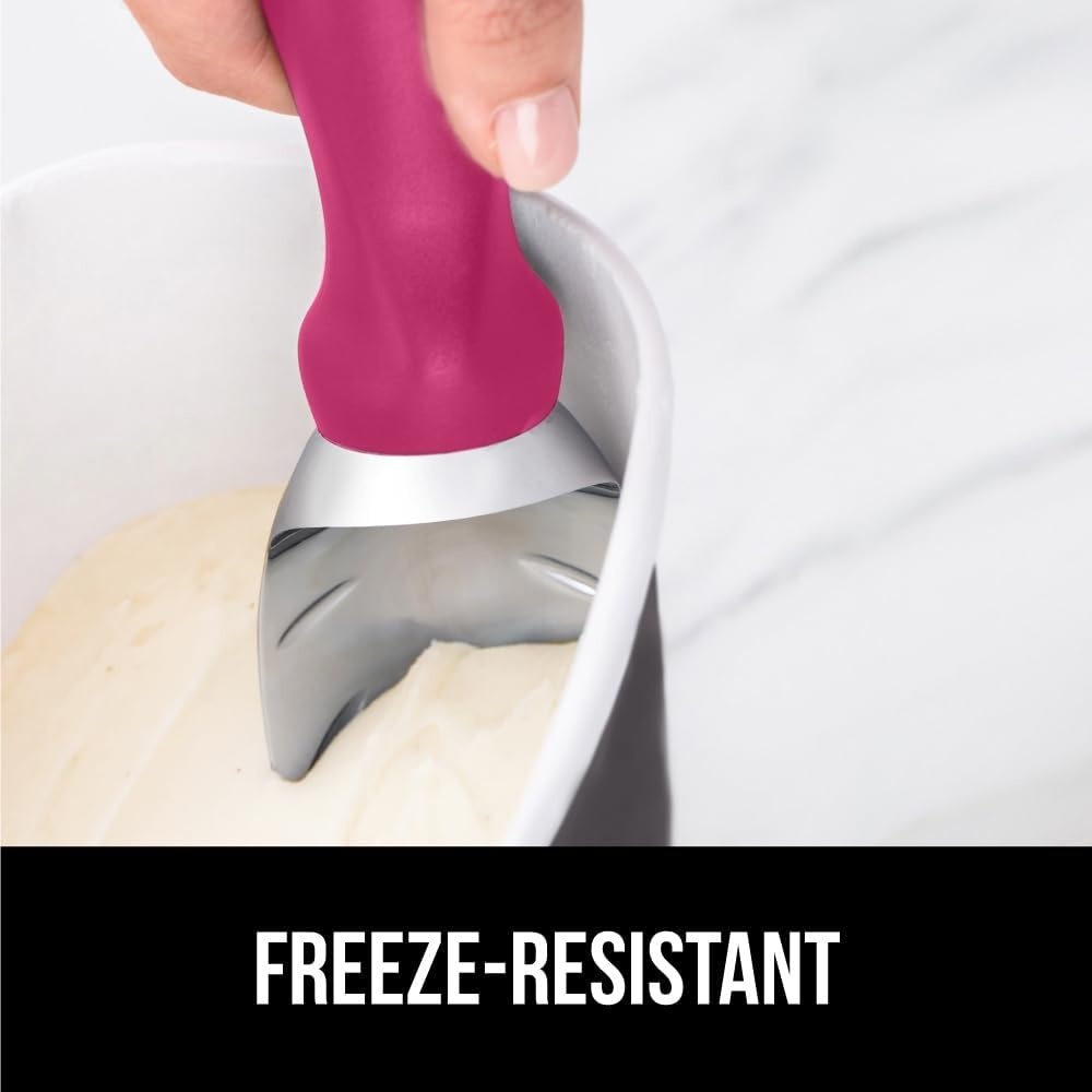 image:imageGORILLA GRIP Heavy Duty Ice Cream Scoop BPAFree Dishwasher Safe Comfortable Zinc Alloy Handle Professional Scooper for Hard Gelato Sorbet Cookie Dough Melon Round Cones Kitchen Tool BlueHot Pink