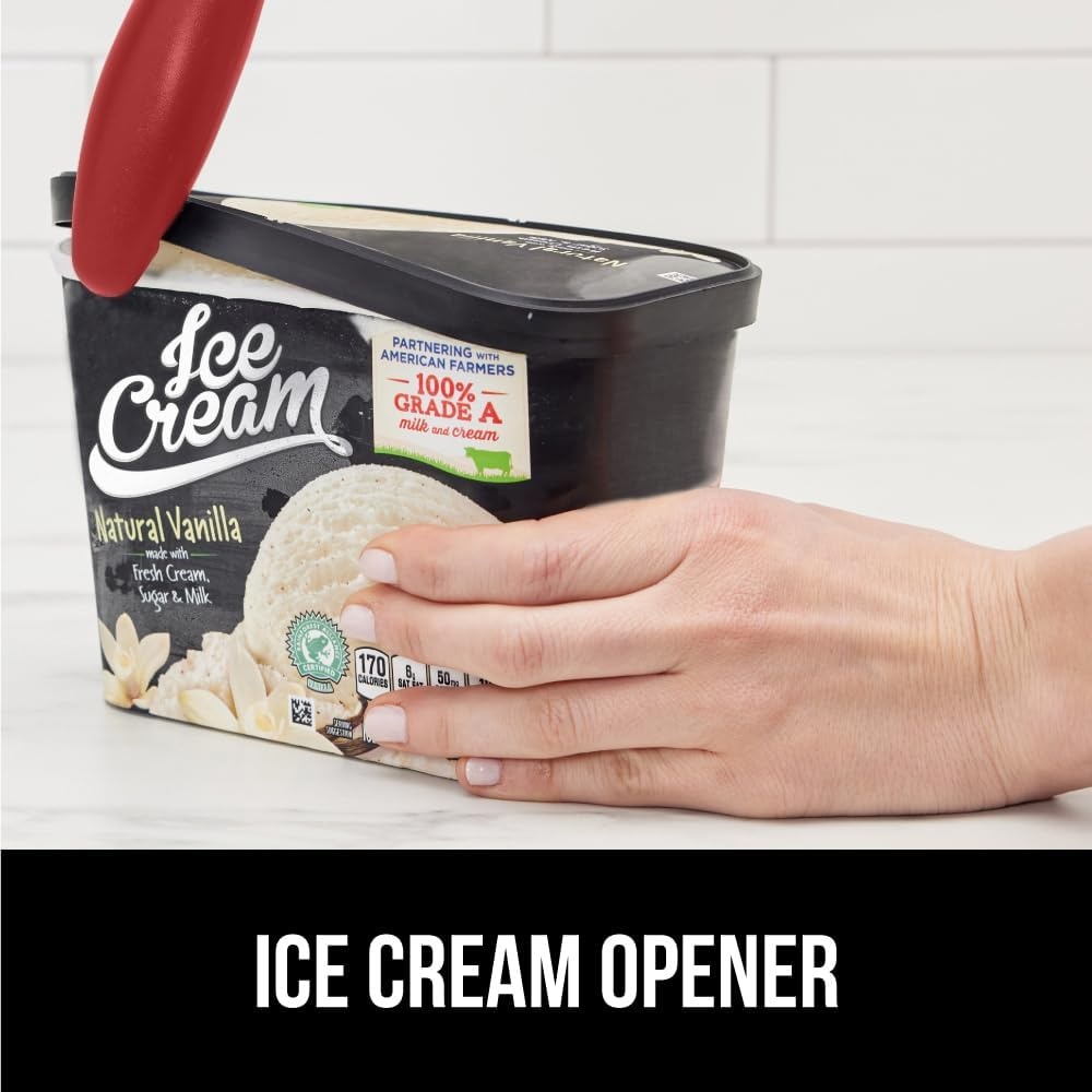 image:imageGORILLA GRIP Heavy Duty Ice Cream Scoop BPAFree Dishwasher Safe Comfortable Zinc Alloy Handle Professional Scooper for Hard Gelato Sorbet Cookie Dough Melon Round Cones Kitchen Tool BlueRed