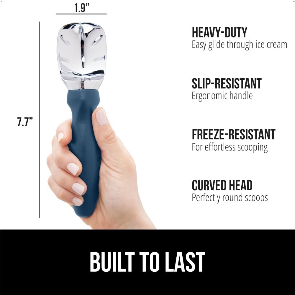 image:imageGORILLA GRIP Heavy Duty Ice Cream Scoop BPAFree Dishwasher Safe Comfortable Zinc Alloy Handle Professional Scooper for Hard Gelato Sorbet Cookie Dough Melon Round Cones Kitchen Tool BlueBlue