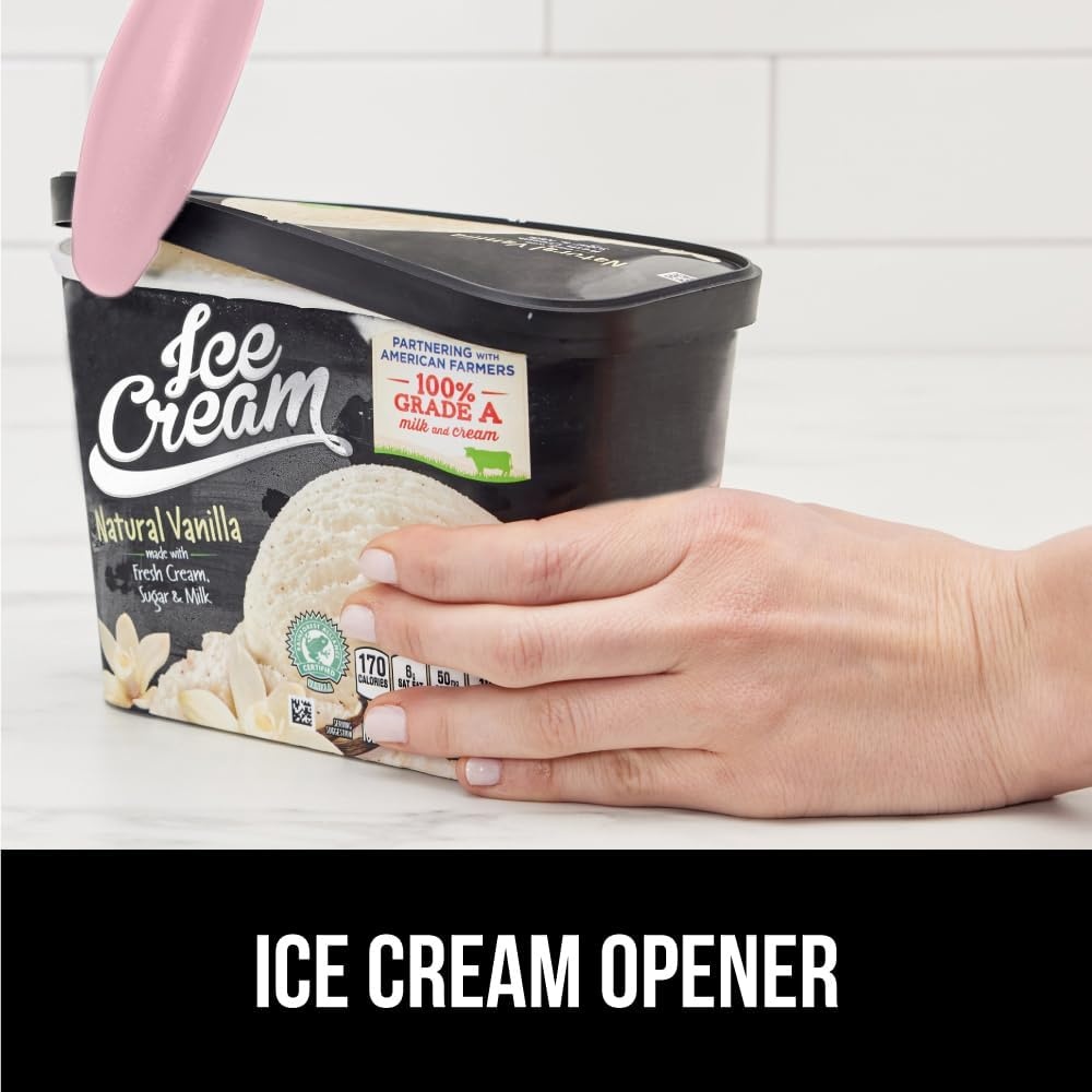 image:imageGORILLA GRIP Heavy Duty Ice Cream Scoop BPAFree Dishwasher Safe Comfortable Zinc Alloy Handle Professional Scooper for Hard Gelato Sorbet Cookie Dough Melon Round Cones Kitchen Tool BluePink