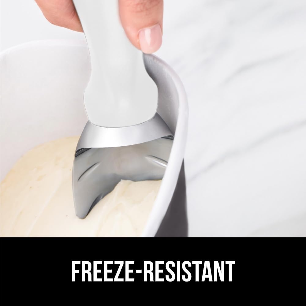 image:imageGORILLA GRIP Heavy Duty Ice Cream Scoop BPAFree Dishwasher Safe Comfortable Zinc Alloy Handle Professional Scooper for Hard Gelato Sorbet Cookie Dough Melon Round Cones Kitchen Tool BlueWhite