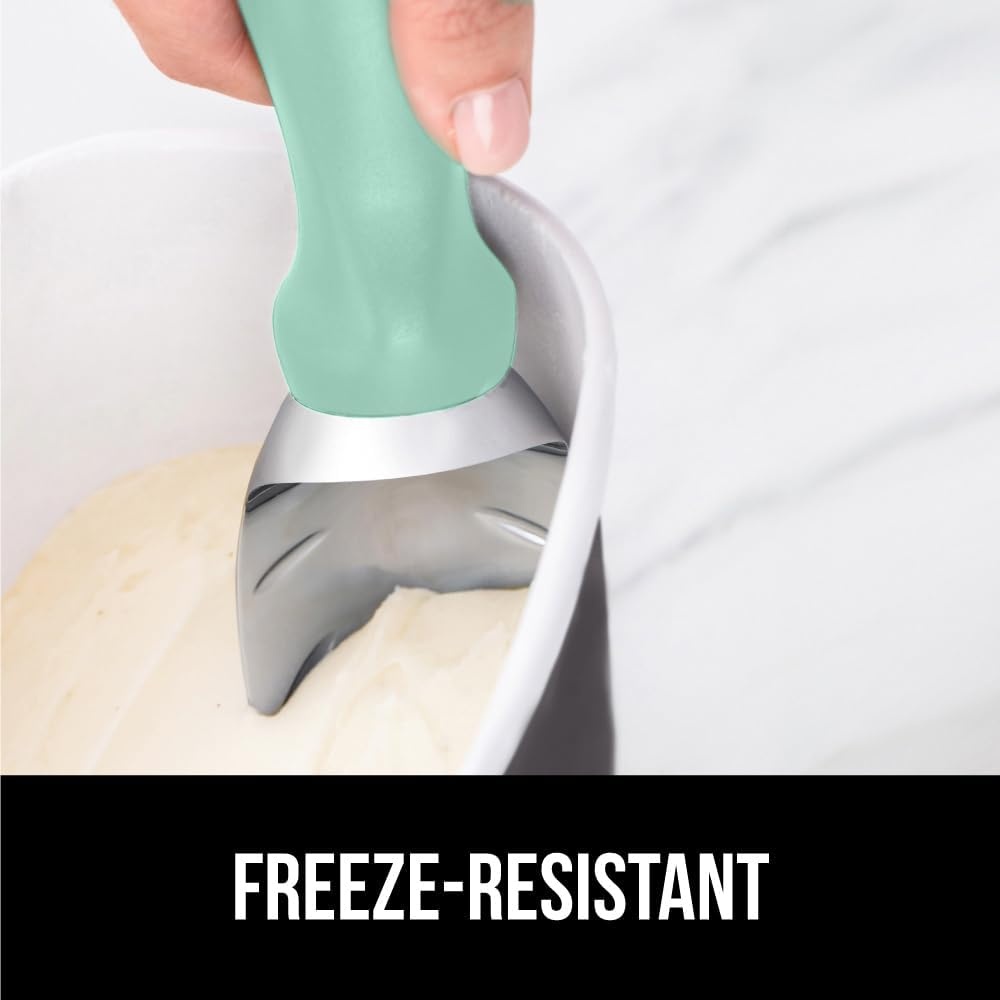 image:imageGORILLA GRIP Heavy Duty Ice Cream Scoop BPAFree Dishwasher Safe Comfortable Zinc Alloy Handle Professional Scooper for Hard Gelato Sorbet Cookie Dough Melon Round Cones Kitchen Tool BlueMint
