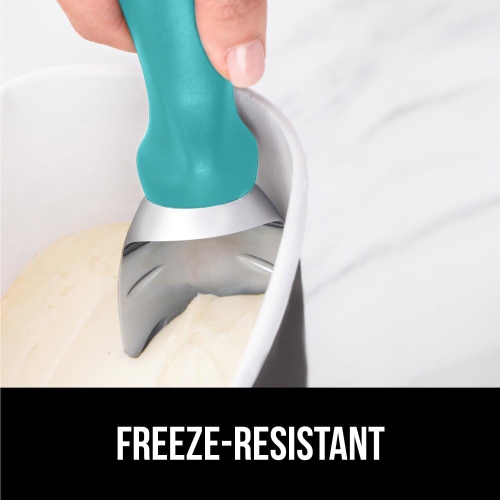 image:imageGORILLA GRIP Heavy Duty Ice Cream Scoop BPAFree Dishwasher Safe Comfortable Zinc Alloy Handle Professional Scooper for Hard Gelato Sorbet Cookie Dough Melon Round Cones Kitchen Tool BlueTurquoise