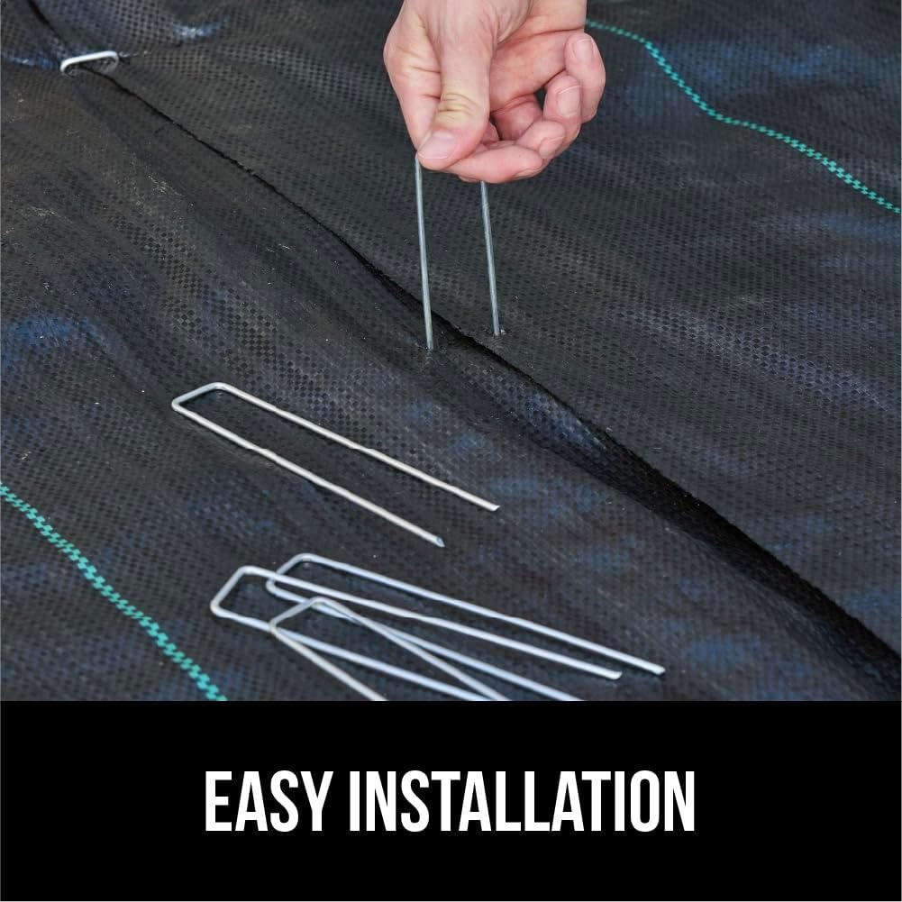 image:imageGORILLA GRIP Premium Landscape Staples 50 Pack 6 Inch Heavy Duty 11 Gauge Galvanized Steel Garden Stakes Sharp Rust Resistant Landscaping Pins Lawn Anchors for Weed Barrier Fabric Sod Irrigation300 Pack