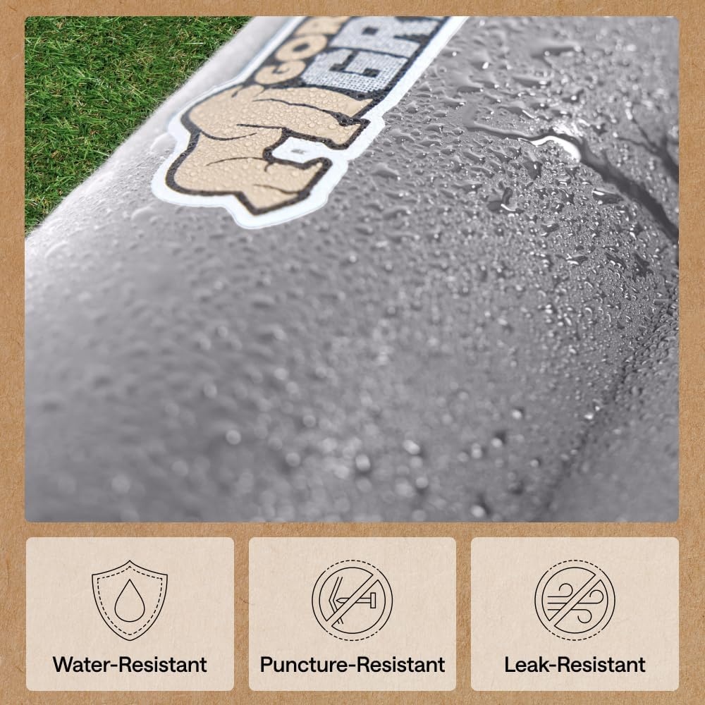 image:imageGORILLA GRIP SlipResistant Inflatable Sleeping Pad with Grip Dots Foot Pump Puncture Resistant Lightweight Camping Mattress Air Mats Travel Backpacking Inflating Bed Camp Sleep Pads Hunter GreenGray
