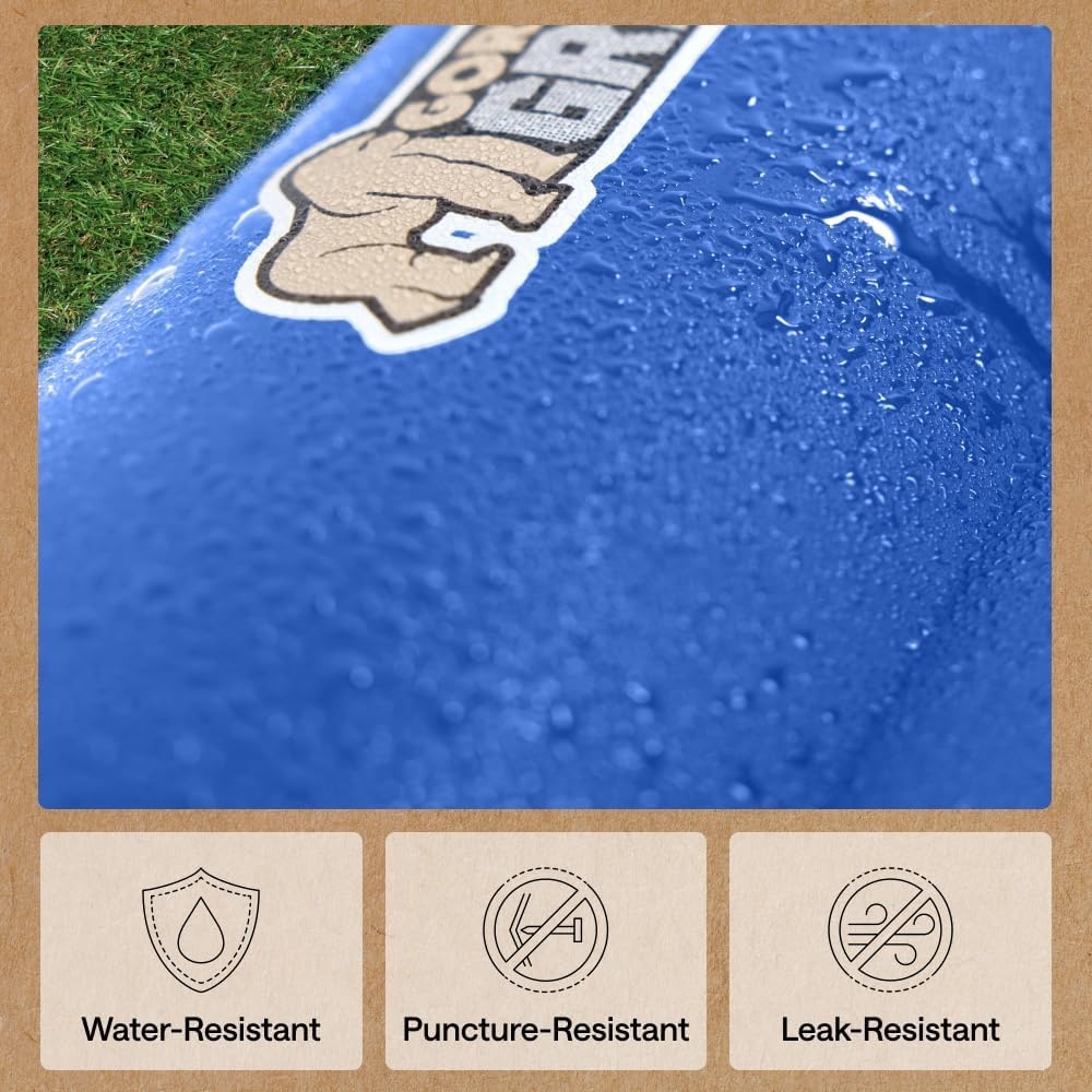 image:imageGORILLA GRIP SlipResistant Inflatable Sleeping Pad with Grip Dots Foot Pump Puncture Resistant Lightweight Camping Mattress Air Mats Travel Backpacking Inflating Bed Camp Sleep Pads Hunter GreenBlue