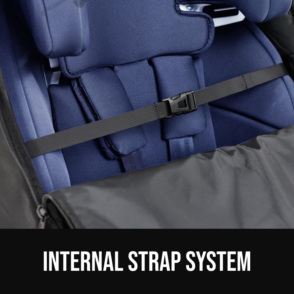 image:imageGORILLA GRIP Tear and Water Resistant Padded Car Seat Travel Bag for Airplane and Airport Universal Fit Baby Carseat Bags Holds Up to 50lbs Handle amp Shoulder Straps Air Gate Check Carrier BlackYellow