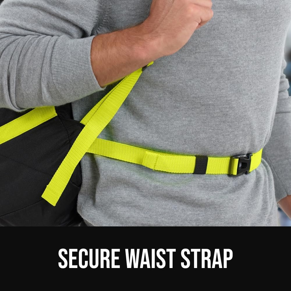 image:imageGORILLA GRIP Tear and Water Resistant Padded Car Seat Travel Bag for Airplane and Airport Universal Fit Baby Carseat Bags Holds Up to 50lbs Handle amp Shoulder Straps Air Gate Check Carrier BlackYellow