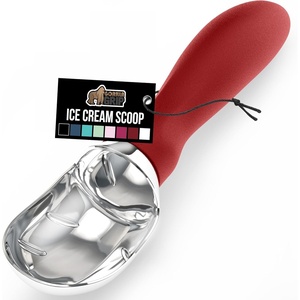 image:imageGORILLA GRIP Heavy Duty Ice Cream Scoop BPAFree Dishwasher Safe Comfortable Zinc Alloy Handle Professional Scooper for Hard Gelato Sorbet Cookie Dough Melon Round Cones Kitchen Tool BlueRed